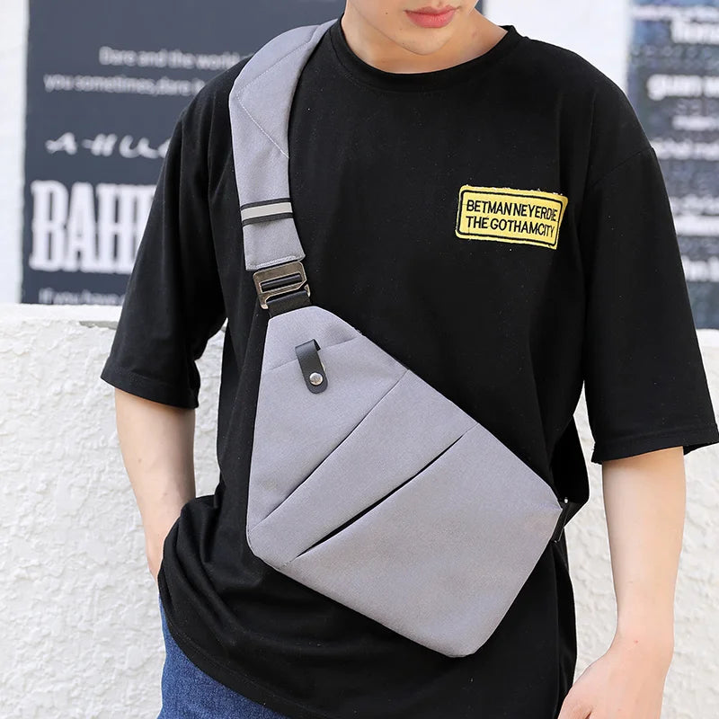 Fengdong men ultra thin anti-theft small chest bag mini cross body bags male one shoulder sling bag for travel boy sports bag - L'atelier du sac à dos