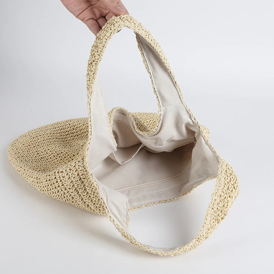 Sac de Plage en Rotin Décontracté pour Femme - L'atelier du sac à dos