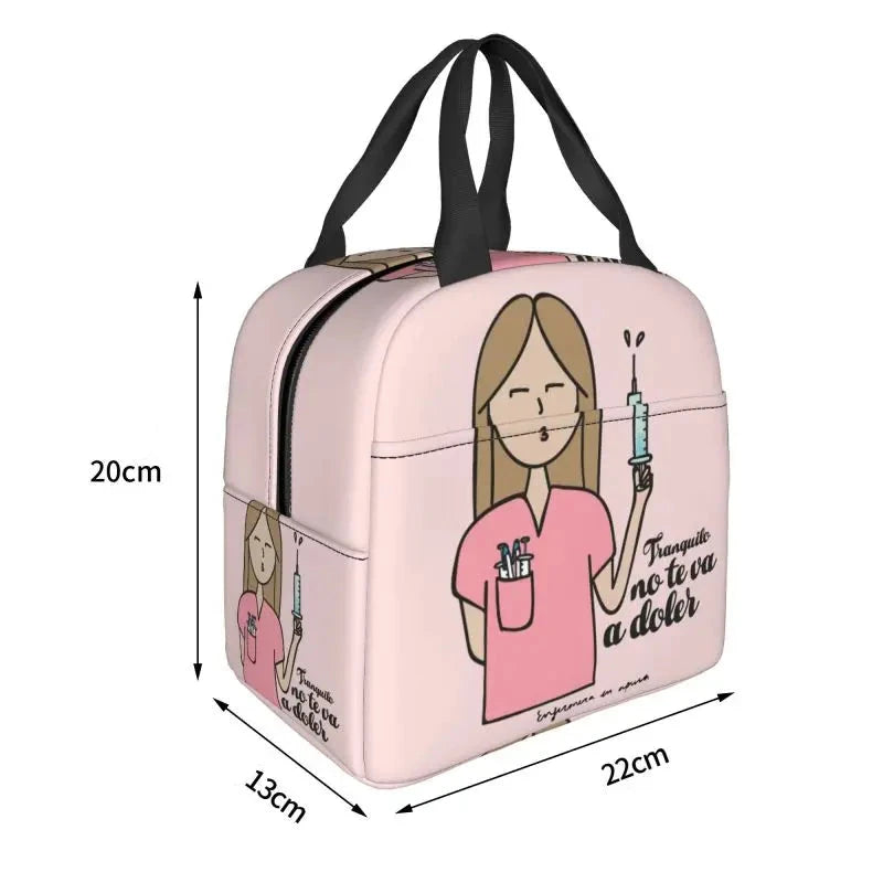 Sac Isotherme Portable Pour Déjeuner Motif Infirmière - L'atelier du sac à dos