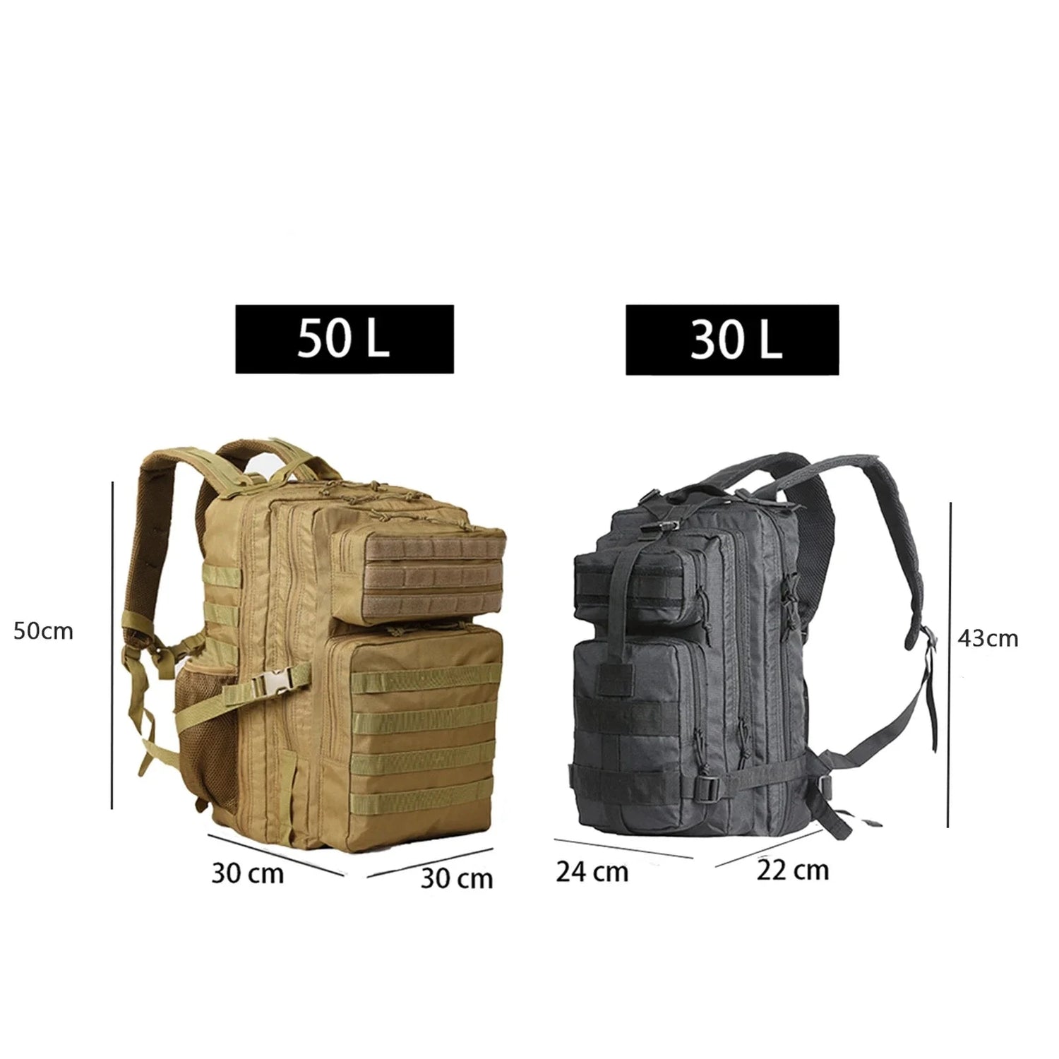 Sacs à Dos Militaire Capacité 30L/50L - L'atelier du sac à dos